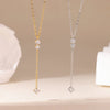 Stainless Steel Y-Shape Tassel Pendant Necklace Gold/Silver Tone Multi-Crystal Minimalist Jewelry for Women - Image 2
