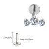 Titanium Triple CZ Cluster Cartilage Earring 16G Mini CZ Labret Tragus Helix Medusa Flat Back Piercing - Image 7