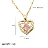 1 Pcs Light Cool Style Love Heart Collection Gold Plated Copper Pendant Necklace With Stainless Steel Chain - Image 6