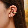 Punk Gold Plated Silver Color Mixing Metal Criss-cross Earrings for Women Geometric Small Ear Bone Aros Huggie Hoops Jewelry - Image 2