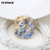 Chinese Zodiac Sheep Brooch Blue and White Porcelain Rhinestone Enamel Ram Lapel Pin Animal Jewelry Gift for Women Collector - Image 3