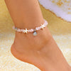 Gravel Bead Shell Pendant Anklets for Women Boho Starfish Turtle Crush Stone Bracelet on the Leg Barefoot Sandal Jewelry - Image 1