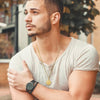 Layered Necklaces for Men, Sailing Travel Compass Pendant, Stainless Steel Cuban Figaro Wheat Chain, Casual Retro Collar - Image 12