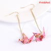 Kranich Earrings Origami Miniblings Bird Cranes Faltkunst Senbazuru Paper - Image 10
