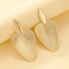 Advanced Metal Textured Leaf Pendant Big Earrings Women's Exaggerated Party Jewelry Gold Color Geometry Drop Earring - Image 6