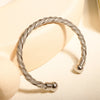 Stainless Steel Wire Braided Bangle for Women Men Spring Link Wrap Open Adjustable Ball Bracelet Jewelry - Image 4