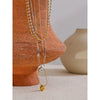 Stainless Steel Double Layer Chain Overlay Necklace Drop Beads Daily Arrivals Jewelry - Image 4