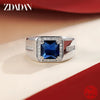 Silver Blue Green Crystal Adjustable Ring For Women Men Party Jewelry Gift - Image 3