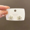 Flower Hanging Earrings White Enamel Floral Acrylic Petals Crystal Imitation Pearl Dangle Earrings for Women - Image 8