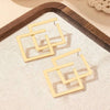 Simple Irregular Earrings Female Stainless Steel Earrings Jewelry Geometric Square Stacked Earrings - Image 3