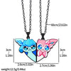 2-piece cute Eevee cartoon pendant necklace with heart patchwork, anime-style metal necklace - Image 8
