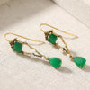 Court Style Geometry Synthetic Emerald Golden Drop Earrings for Women Vintage Banquet Occasion Jewelry Crafts - Image 6
