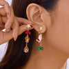 Christmas Tree Zircon Star Silver Color Stud Earrings For Women Santa Claus Asymmetrical Earrings Jewelry Xmas Gift - Image 9