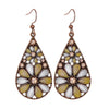 Retro Flower Hollow Round Earring for Women Geometric Gold Color Waterdrop Pendant Jewelry Ethnic Antique Jewelry - Image 6