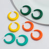 Korean Frosted Acrylic C-Shape Hoop Earrings for Women Resin Geometric Candy Color Circle Earrings Jewelry Gifts - Image 6