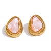Candy Multi-Color Resin Acrylic Heart Stud Earrings Golden Stainless Steel Jewelry Blue White Pink Purple Green - Image 7