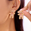 Christmas Rhinestone Gingerbread Man Earrings for Women Imitation Pearl Christmas Tree Bells Party Jewelry - Image 2