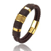 Vintage Multilayer Brown Leather Stainless Steel Men Bracelet Bead Bracelet Jewelry Male Wrist Bangle Christmas Gifts - Image 9