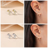 ZS 2pcs/lot Flower Shaped Stud Earrings 316L Stainless Steel Ear Studs Crystal Pearl Cartilage Earring Heart Ear Piercings 20G - Image 5