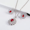 Retro Classic Temperament Women's Snowflake Set Zircon Crystal Pendant Necklace Earrings with Snowflake - Image 9