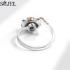 Cute Happy Cat Fidget Spinner Rings Rotate Freely for Women Metal Copper Knuckle Ring Wedding Jewelry - Image 6