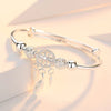 Silver Big Bangles Bracelet Cute Charms for Women Lady Jewelry Adjustment Cuff Wedding - Image 26
