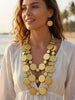 Summer Beach Vacation Jewelry Set Bohemian Round Wooden Bead Handmade Beaded Multilayer Long Necklace And Earrings For Women - Image 10
