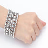 Multilayer stretch cuff bracelet women crystal wedding bridal jewelry gold silver color with crystal - Image 6