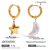 Daily Freshwater Pearl Star and Moon Pendant AB Earrings Gold-plated Stainless Steel All-match Women's Jewelry - Image 10