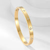 Stainless Steel Open Bangles for Women Gold/Silver Plated 6mm Cubic Zirconia Cuff Bracelet Jewelry Gifts - Image 1