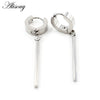 2PCS Stainless Steel Star Cross Snake Spike Skull Sword Blade Chain Feather Spider Dangle Women Men Huggie Hoop Earrings - Image 16
