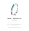 MODIAN 925 Sterling Silver Green Emerald Cute Zirconia Eternity Finger Ring For Women Statement Fine Jewelry