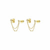 Crmya Initial Chain Stud Earrings for Women Piercing Zirconia Gold-plated Small Stud Earring Women Vacation Jewelry Accessories - Image 6