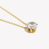 Stainless Steel Pvd Plated Zircon Stone Crown Pendant Necklace Ladies Minimalist Weddng Party Crystal Necklace - Image 6