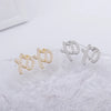 Hip Hop Cubic Zirconia Xo Letter Pendant Earrings Necklace Set for Men and Women Jewelry - Image 3