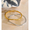 62mm Stainless Steel Metal Hammer Round Bracelet Bangle Minimalist Casting Daily Jewelry - Image 2