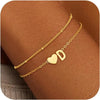 Initial Bracelets for Women Girls Gold Plated Stainless Steel Heart Initial Bracelet Stuff Jewelry Gifts - Image 9