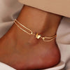 Stainless Steel Metal Double Layer Butterfly Anklet For Women Gold Color Adjustable Feet Chain Anklet Jewelry Gifts - Image 1