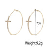 Shiny Big Circel Cross Hoop Earrings for Women Rhinestones Ear Buckles Earrings Geometric Ear Rings Jewelry - Image 6