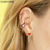 Silver Ear Needle Oval Small Zircon Hoop Earrings Colorful Zircon Gold Earrings for Women Party Jewelry - Image 6