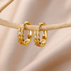 Stainless Steel Hoop Earrings For Women Gold Color Geometric Square Zircon Earring Female Wedding Aesthetic Jewerly Gift - Image 13