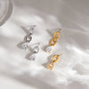 Asymmetric Water Drop Zircon Earrings For Women Gold Plated Stainless Steel Thick Chain Earrings Jewelry - Image 5