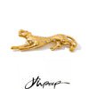 Stainless Steel Zirconia Leopard Brooch Pin for Women Men Golden Clothing Unisex Accessories - Image 1