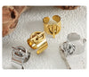 Rings For Women Stainless Steel Adjustable Gold Plated Punk Open Ring Jewelry Accessories Couples Gifts - Image 18