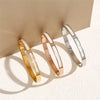 Geometric Zircon Cuff Bracelet For Women Golden Plated Open Bangle Party Wedding Jewelry Gifts - Image 5
