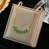 316L Stainless Steel Green Zirconia Crystal Necklace For Women Chain Choker Jewelry Party Wedding Gifts - Image 11