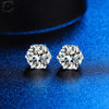 Cbtb Silver Gra Six-jaw Stud Earrings Women Wedding Band Jewelry - Image 4
