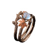 Vintage Boho Hollow Leaf Moonstone Ring for Women Niche Design Ethnic Rings Vocation Jewelry Gifts - Image 6