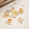 Tocona Imitation Pearl Open Ring Sets for Women Elegant Gold Color Ring Party Jewelry Accessories - Image 4