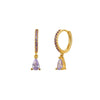 Multicolor Zircon Water Drop Small Hoop Earrings for Women Stainless Steel Pendant Piercing Earrings - Image 11